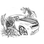 Dibujo para colorear Dibujo De Mustang Amarillo Para Pintar Y Colorear A Transformer Bumble Bee