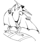 Dibujo para colorear Terodaptilo Surefeador Para Pintar Y Colorear Gargola En Tabla De Surf