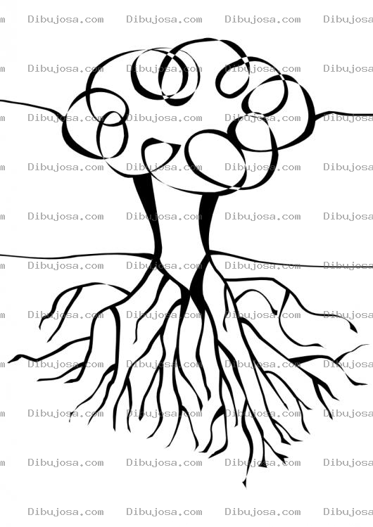 Dibujo para colorear Raiz De Arbol Para Pintar Y Colorear