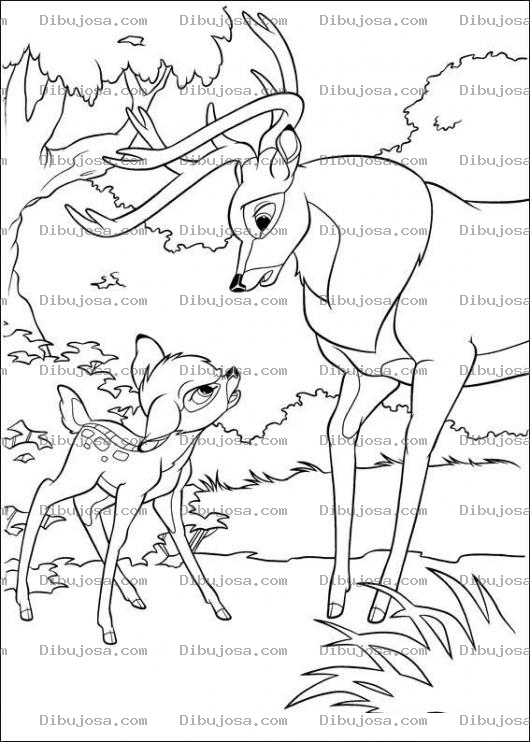 Dibujo para colorear Bambi Enojado