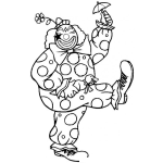Dibujo para colorear Colorear payaso con una sombrillita