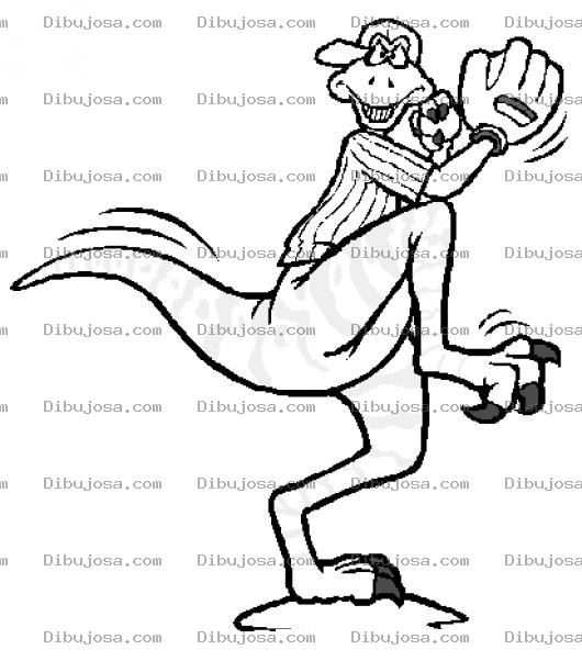 Dibujo para colorear Dibujo De Dinosaurio Beisbolista Para Pintar Y Colorear