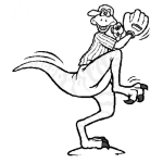 Dibujo para colorear Dibujo De Dinosaurio Beisbolista Para Pintar Y Colorear