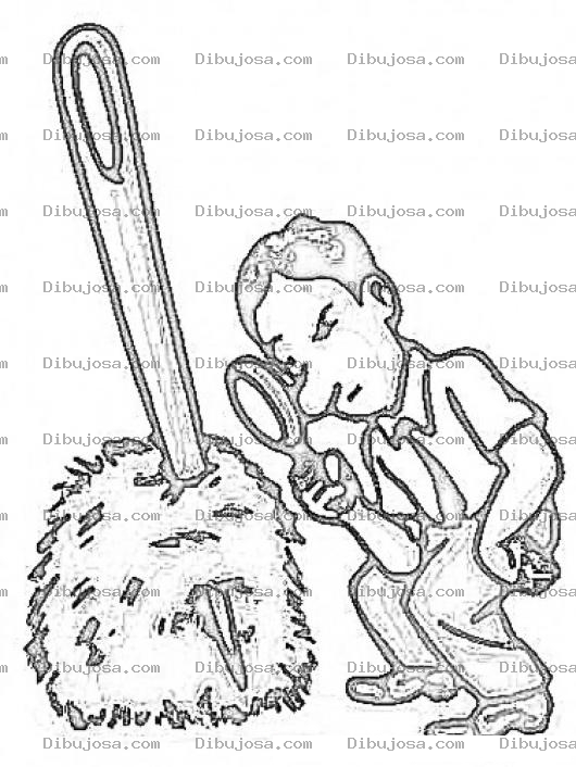 Dibujo para colorear Buscando Una Aguja En Un Pajar Para Pintar Y Colorear