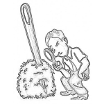 Dibujo para colorear Buscando Una Aguja En Un Pajar Para Pintar Y Colorear