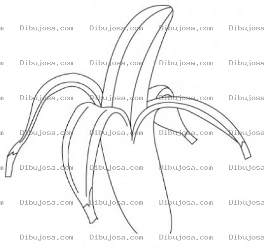 Dibujo para colorear Dibujo De Banano Pelado Para Pintar Y Colorear