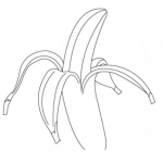 Dibujo para colorear Dibujo De Banano Pelado Para Pintar Y Colorear