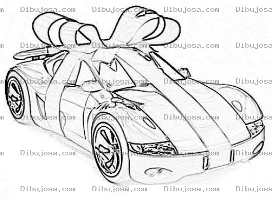 Dibujo para colorear Regalito De Carro Para Pintar Y Colorear Un Carro Con Una Mona De Regalo