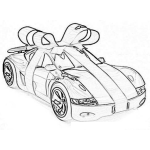 Dibujo para colorear Regalito De Carro Para Pintar Y Colorear Un Carro Con Una Mona De Regalo