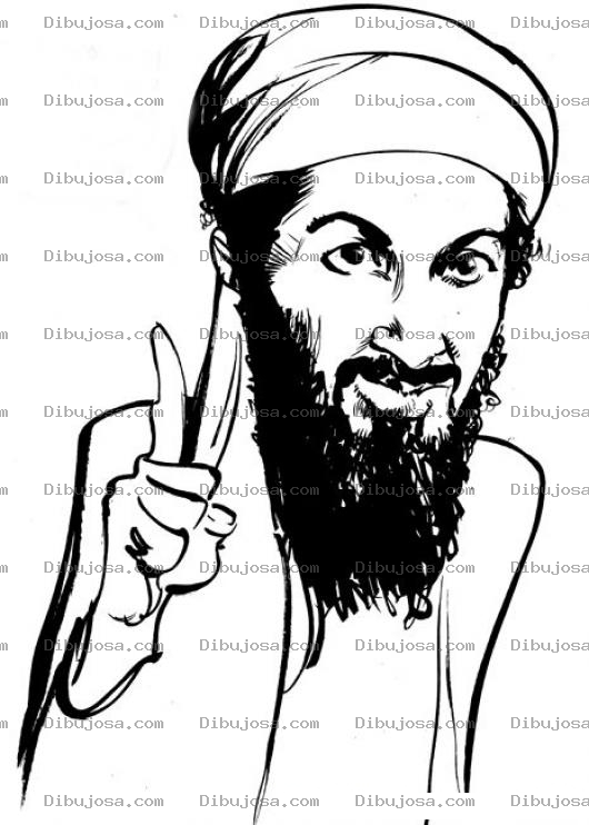Dibujo para colorear Dibujo De Osama Bin Laden Amenazando Con Un Dedo Para Pintar Y Colorear