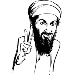 Dibujo para colorear Dibujo De Osama Bin Laden Amenazando Con Un Dedo Para Pintar Y Colorear