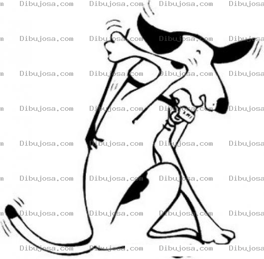 Dibujo para colorear Rascador De Espalda Dibujo De Un Perro Rascandose La Espalda Para Pintar Y Colorear