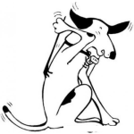 Dibujo para colorear Rascador De Espalda Dibujo De Un Perro Rascandose La Espalda Para Pintar Y Colorear