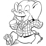 Dibujo para colorear Elefante Patinando Para Pintar Y Colorear Dibujo De Elefantito En Patines