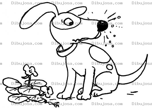 Dibujo para colorear Perro Con Nariz Irritada Para Pintar Y Colorear Perro Con Alergia Nasal