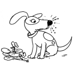 Dibujo para colorear Perro Con Nariz Irritada Para Pintar Y Colorear Perro Con Alergia Nasal