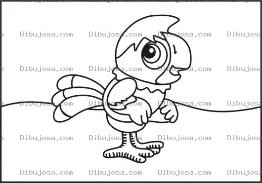 Dibujo para colorear Dibujo De Un Lorito Con Plumas De Varios Colores Para Pintar Y Colorear