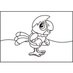 Dibujo para colorear Dibujo De Un Lorito Con Plumas De Varios Colores Para Pintar Y Colorear