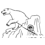 Dibujo para colorear Dibujo De Esquimal Escondido De Un Oso Para Pintar Y Colorear