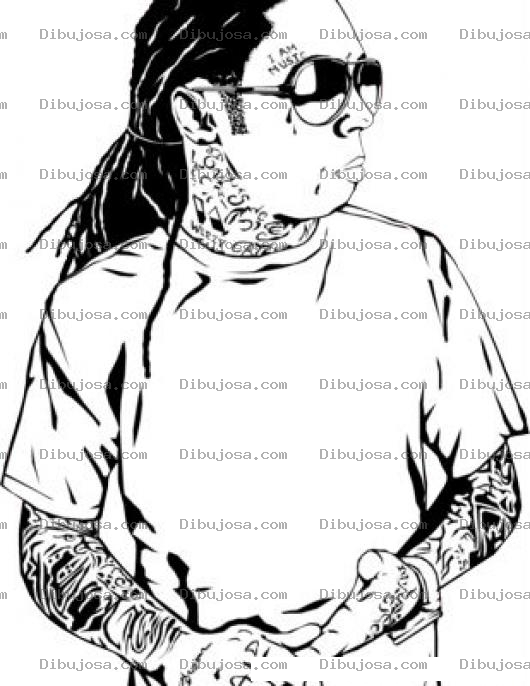 Dibujo para colorear Dibujo De Lilwayne Para Pintar Y Colorear Al Rapero Lil Wayne