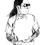 Dibujo para colorear Dibujo De Lilwayne Para Pintar Y Colorear Al Rapero Lil Wayne