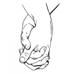 Dibujo para colorear Dibujo De Dos Manos Entrelazadas Para Pintar Y Colorear Manos Entrelasadas
