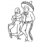 Dibujo para colorear Baile Mexicano Dibujo De Pareja Mexicana Bailando Para Pintar Y Colorear Baile De Mexico