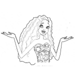 Dibujo para colorear Barbie Shakira Dibujo De Barby Con Pelo Ondulado Para Pintar Y Colorear