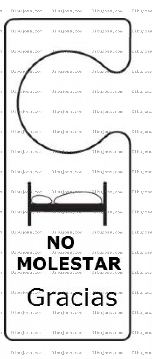 Dibujo para colorear Marbete De No Molestar Y Colgar En Las Puertas