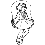 Dibujo para colorear Colorear nina saltando cuerda