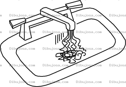 Dibujo para colorear Fregadora Lava Platos Para Pintar Y Colorear