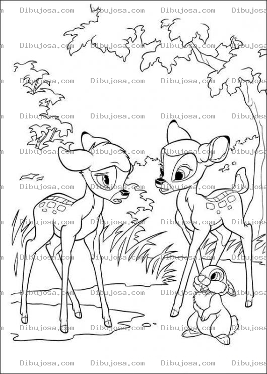 Dibujo para colorear Bambi con su novia