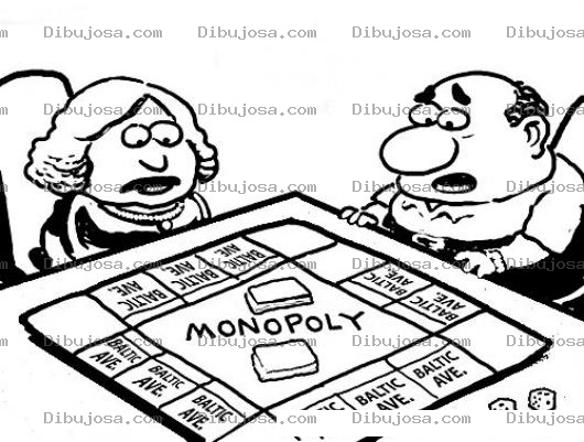 Dibujo para colorear Juego De Monopolio Dibujo De Esposos Jugando Bancopoly Para Pintar Y Colorear Monopoly Bancopolio