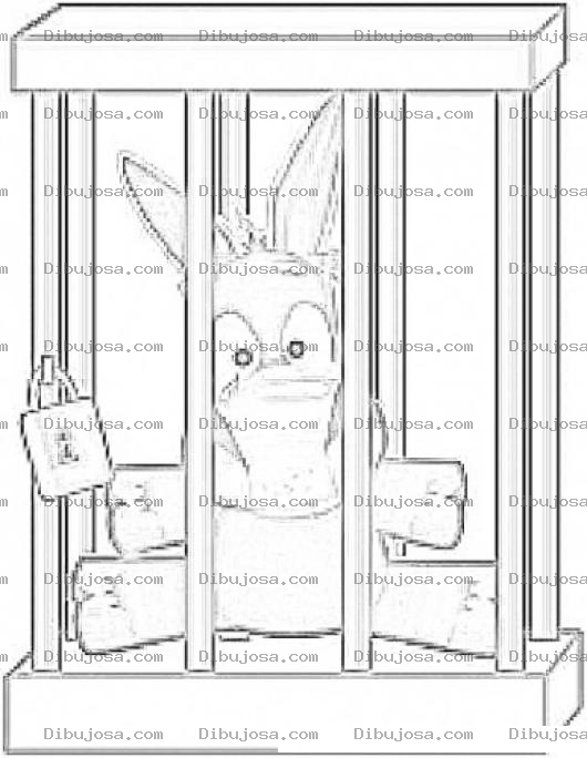 Dibujo para colorear Burro Encarcelado Para Pintar Y Colorear