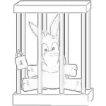 Dibujo para colorear Burro Encarcelado Para Pintar Y Colorear