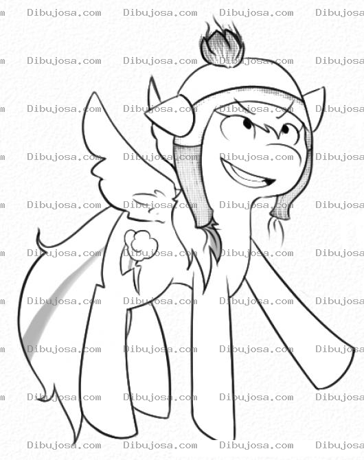 Dibujo para colorear Dibujo De Pony Volador Con Alas Para Pintar Y Colorear