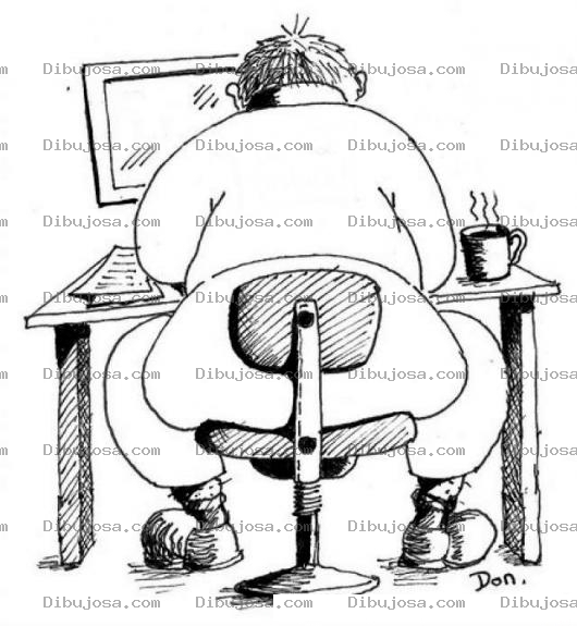 Dibujo para colorear Programador Gordo Dibujo De Estudiante Grodito En Su Computadora Para Pintar Y Colorear