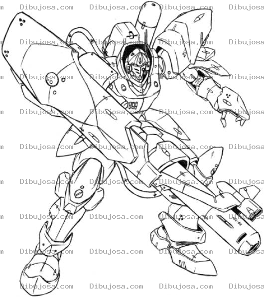 Dibujo para colorear Dibujo De Robot Con Bazuka Para Pintar Y Colorear Brazo De Bazooka Basuca