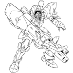Dibujo para colorear Dibujo De Robot Con Bazuka Para Pintar Y Colorear Brazo De Bazooka Basuca