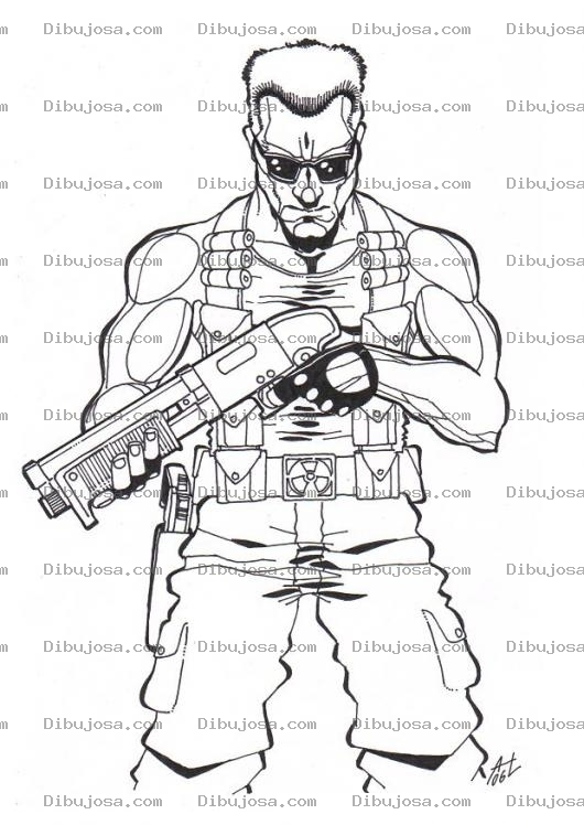 Dibujo para colorear Dibujo De Dukenukem Para Pintar Y Colorear A Duk Nukum Duke Nukem