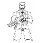Dibujo para colorear Dibujo De Dukenukem Para Pintar Y Colorear A Duk Nukum Duke Nukem