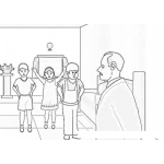 Dibujo para colorear Dibujo De Papa Con Sus Tres Hijos Para Pintar Y Colorear Padre De 2 Varones Y 1 Hembra