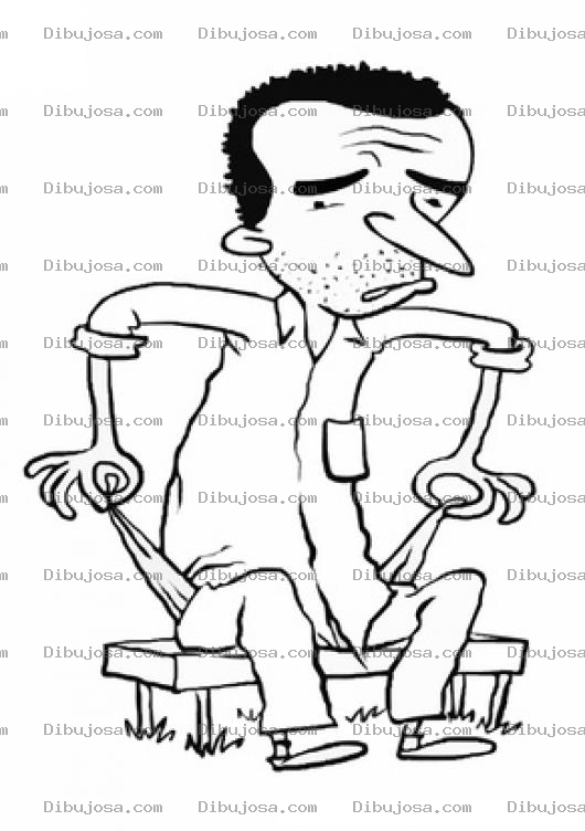 Dibujo para colorear Sin Dinero Sin Ni Un Centavo Para Pintar Y Colorear Dibujo De Un Hombre Sin Fichas Pensando Ya Me Canse De Ser Pobre