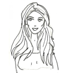 Dibujo para colorear Dibujo De Una Chica Bonita Para Pintar Y Colorear