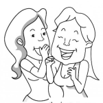 Dibujo para colorear Secretos De Mujeres Dibujo De Dos Patojas Chismosas Secreteandose Y Chismeando Para Pintar Y Colorear Puros Chismes
