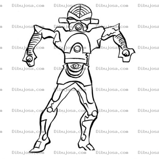 Dibujo para colorear Roboto Andriide Enojado Para Pintar Y Colorear