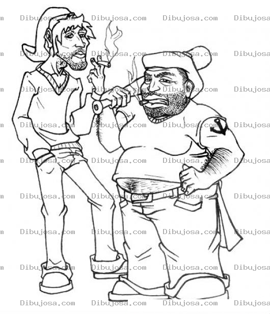 Dibujo para colorear Vagos Maleantes Pandilleros Para Pintar Y Colorear Dibujo De Mafiosos Revoltosos Y Peligrosos