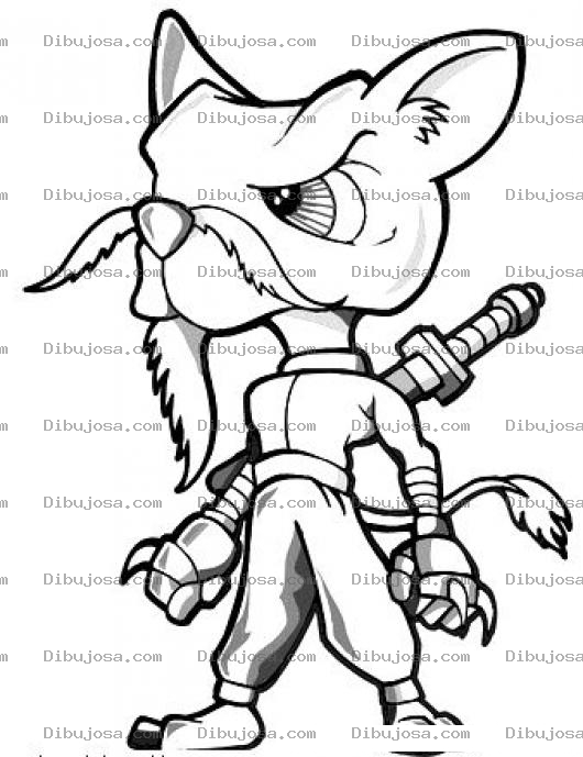 Dibujo para colorear Gato Ninja Dibujo De Chiguagua Ninja Para Pintar Y Colorear Raton Ninja Con Cola De Leon
