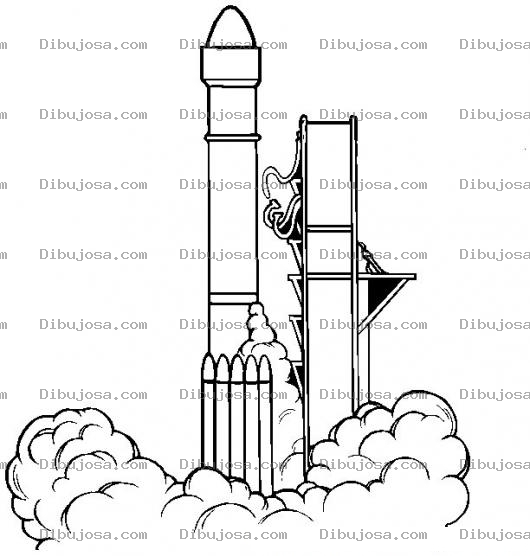 Dibujo para colorear Colorear Lanzamiento de cohete espacial de la NASA