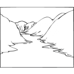 Dibujo para colorear Dibujo De Rio Las Vacas Para Pintar Y Colorear Rio Entre Montanas